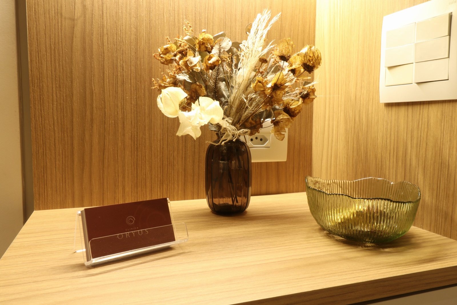 Detalhe da decoração da clínica